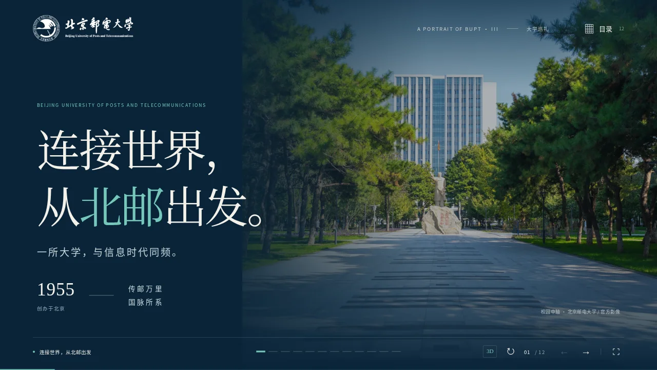 北京邮电大学 / 空间连接的页面截图